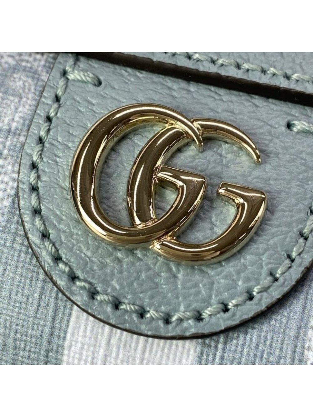 ★SOLD★ Gucci Handbag GG Supreme Ophidia Light Blue Mini Boston Leather - Picture 14 of 15